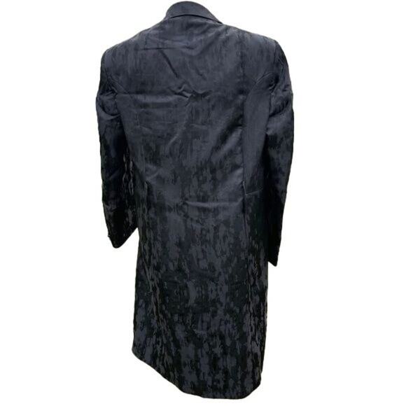 Vintage Y2K Black Jacket Dress Iridescent Elegant Long Coat Size 40S - Picture 4 of 15
